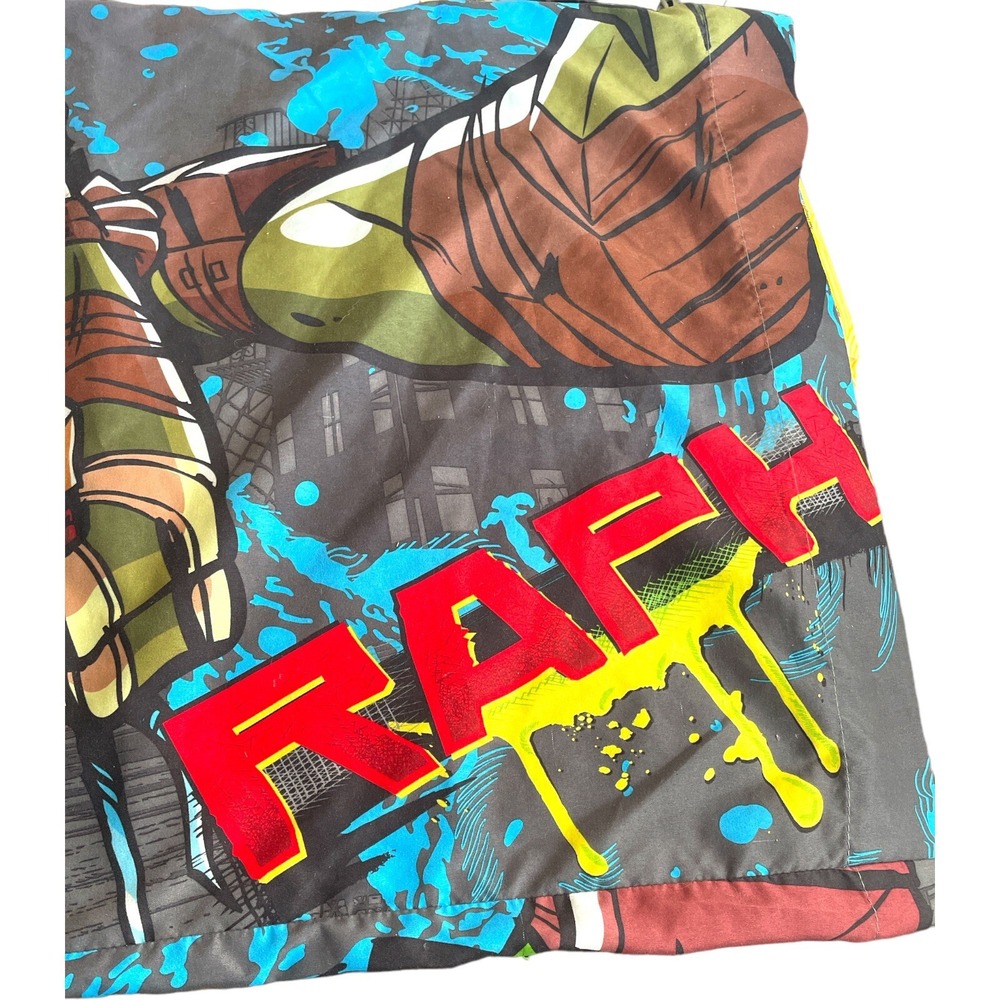 VINTAGE NICKELODEON Colorful NINJA TURTLE "Raph" "Leo" BED PILLOW CASE - Picture 4 of 6